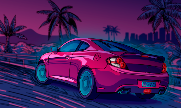 Image de rendu illustration de voiture réalisée avec tablette XP-PEN PRO